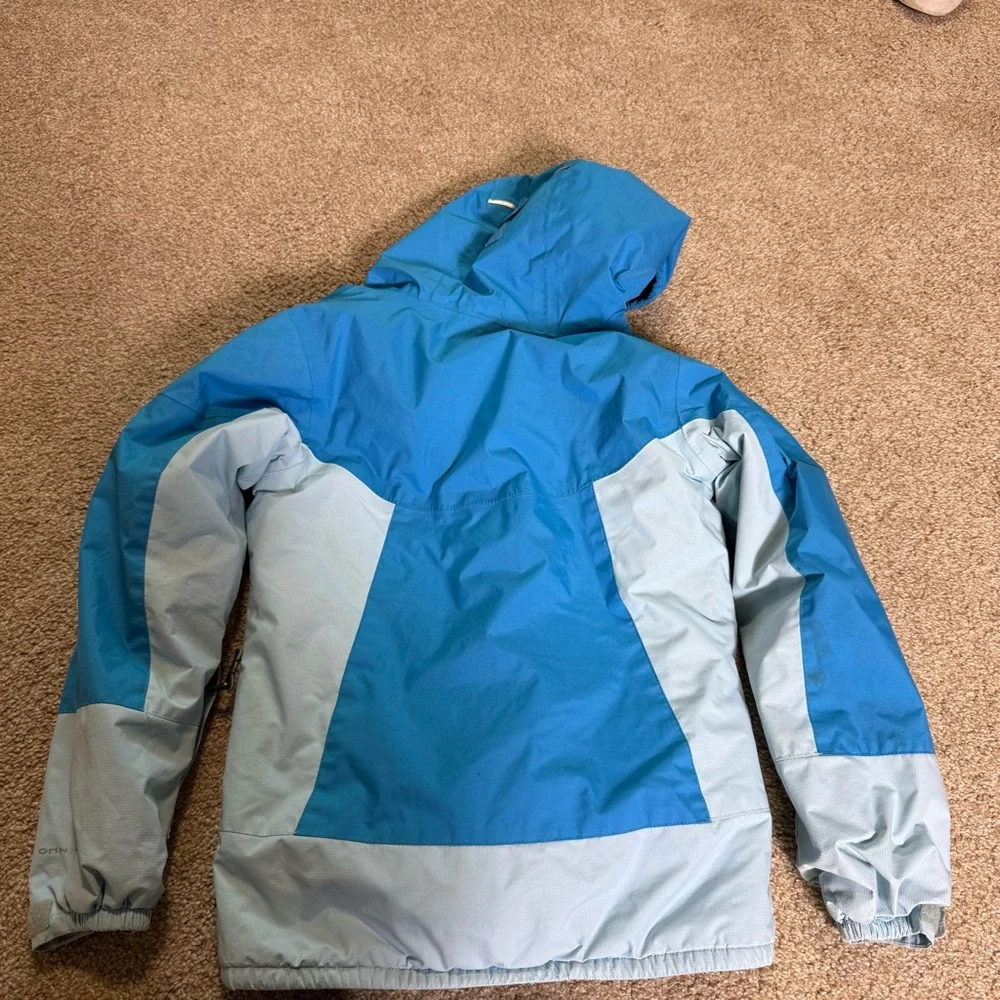 Columbia Kids Omni-Heat Two Tone Blue‎ Coat Hooded Insulated Winter Snow 7/8 S
